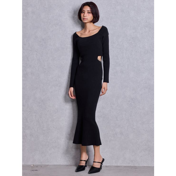 GYDA chain SIDE OPENロングフレアニットワンピース | GYDA | 詳細画像5 