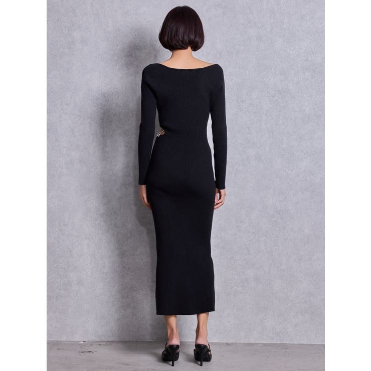 GYDA chain SIDE OPENロングフレアニットワンピース | GYDA | 詳細画像7 