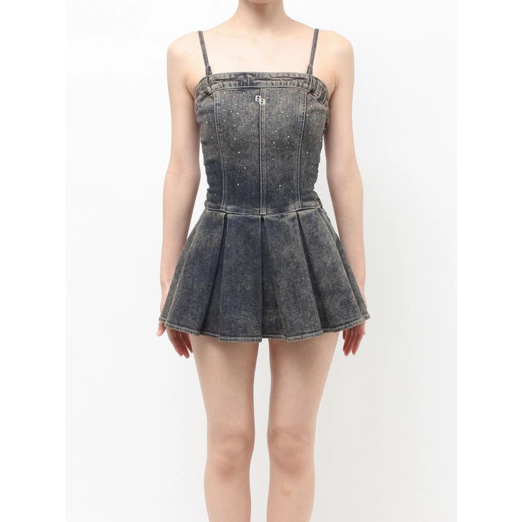 GG bijouデニムプリーツスカートライクミニワンピース | GYDA | 詳細画像15 