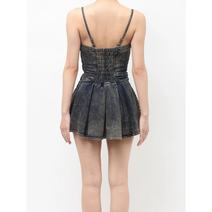 GG bijouデニムプリーツスカートライクミニワンピース | GYDA | 詳細画像17 