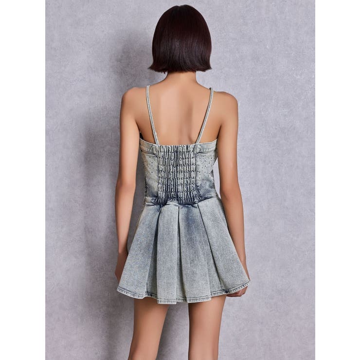 GG bijouデニムプリーツスカートライクミニワンピース | GYDA | 詳細画像9 