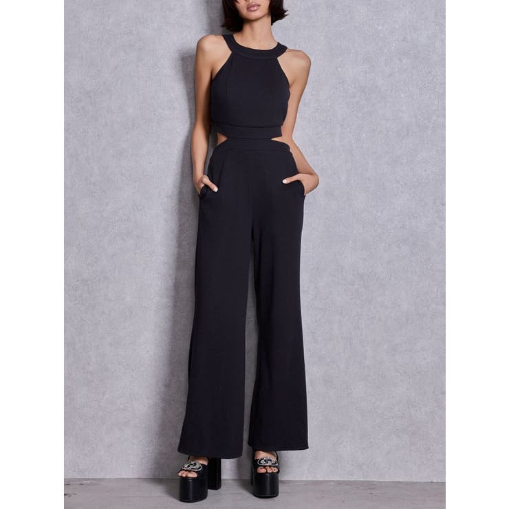 ブラック | バックZIPテレコロンパース | GYDA