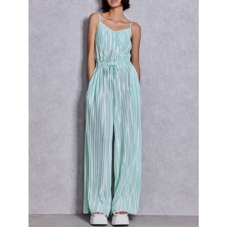 SPARKLEサテンプリーツロンパース | GYDA | 詳細画像1 