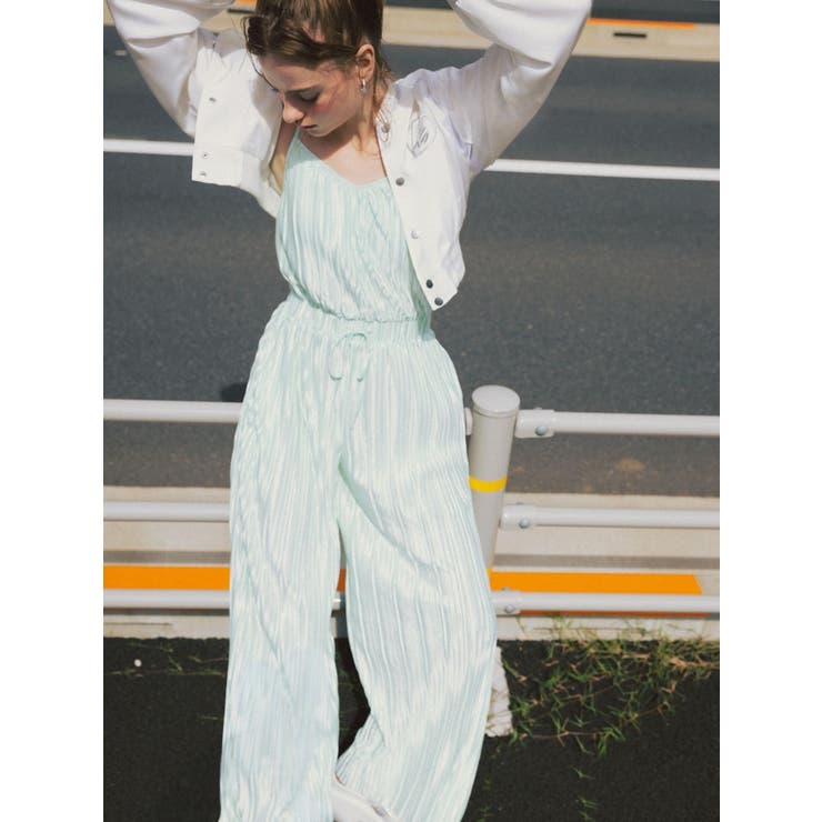 SPARKLEサテンプリーツロンパース | GYDA | 詳細画像14 