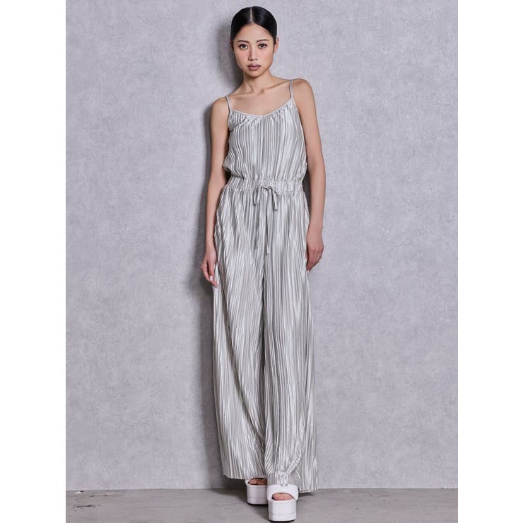 SPARKLEサテンプリーツロンパース | GYDA | 詳細画像2 