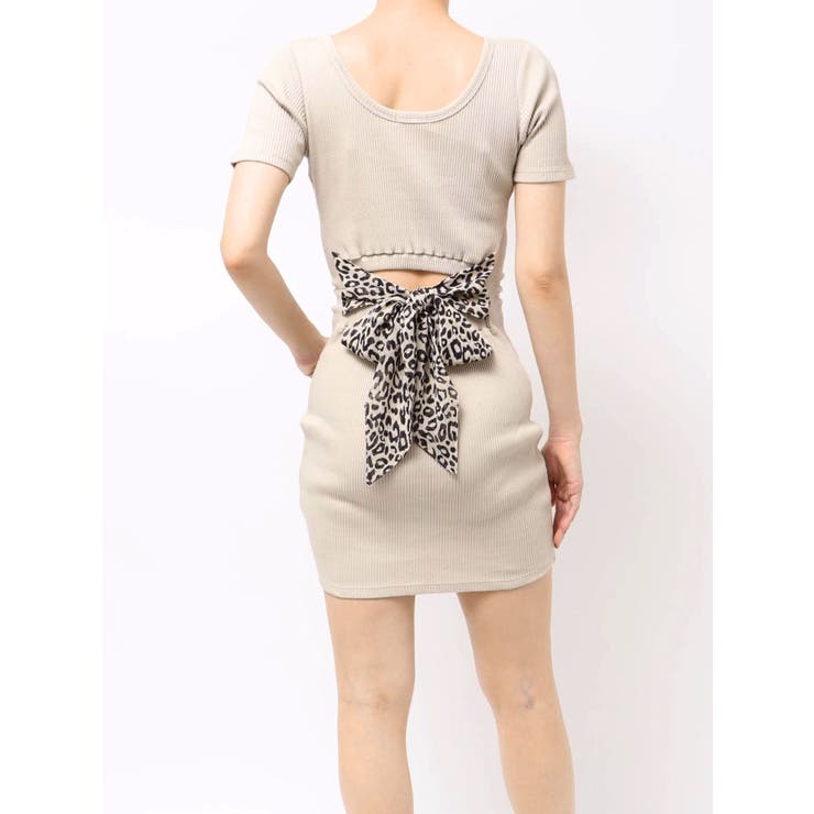 BACKリボンクルーネックワンピース | GYDA | 詳細画像1 