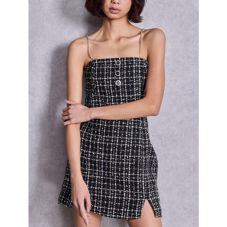 ブラック | Symmetry GYDAラメツイードワンピース | GYDA