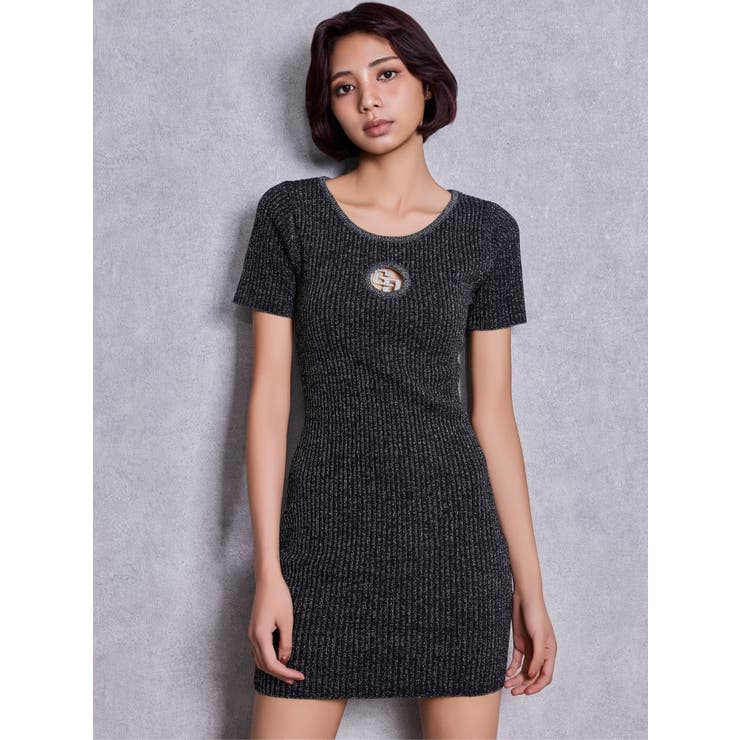 GG bijou MOLDハーフスリーブラメニットワンピース | GYDA | 詳細画像10 