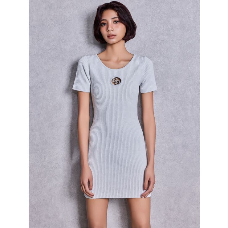 GG bijou MOLDハーフスリーブラメニットワンピース | GYDA | 詳細画像6 