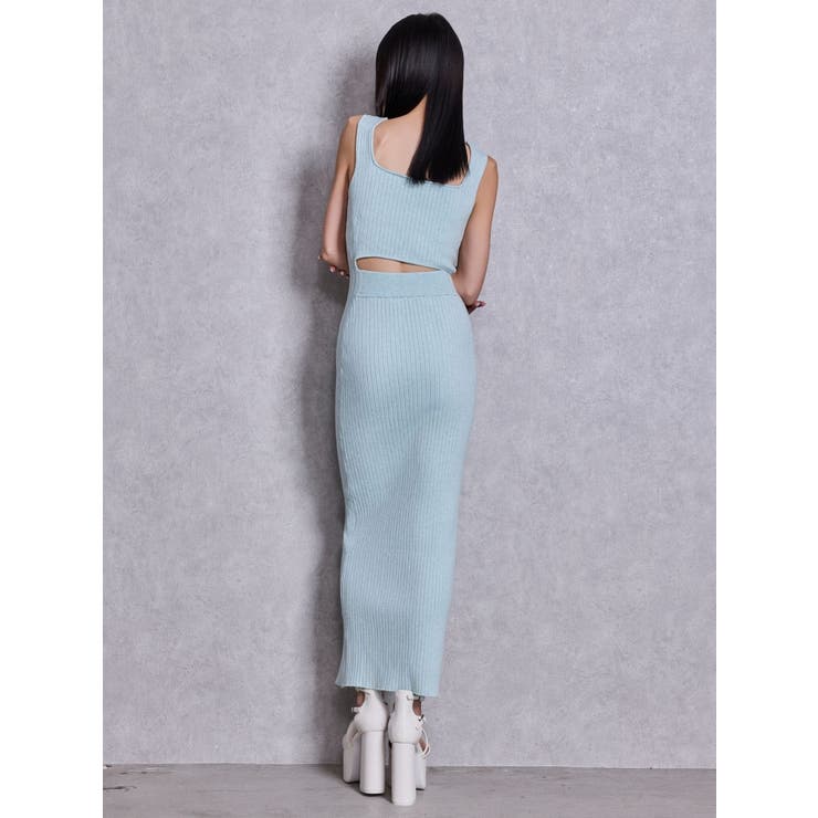 バックオープンジップスリットリブニットロングワンピース | GYDA | 詳細画像11 