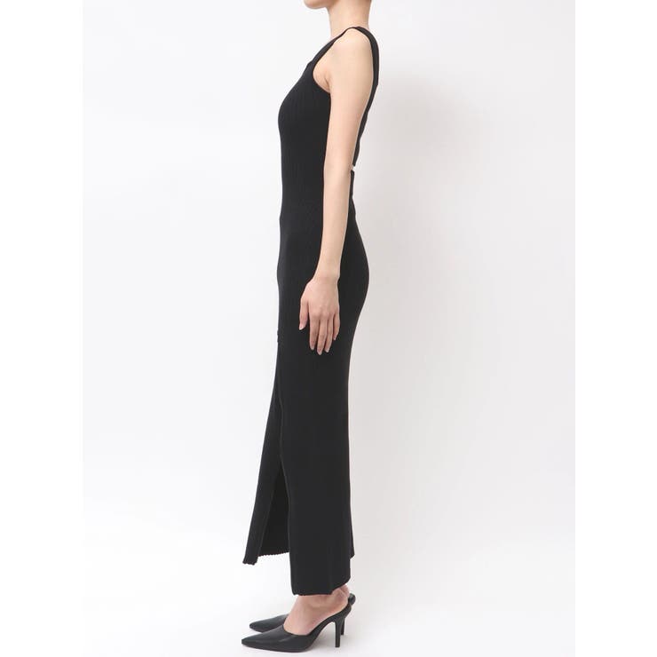 バックオープンジップスリットリブニットロングワンピース | GYDA | 詳細画像15 