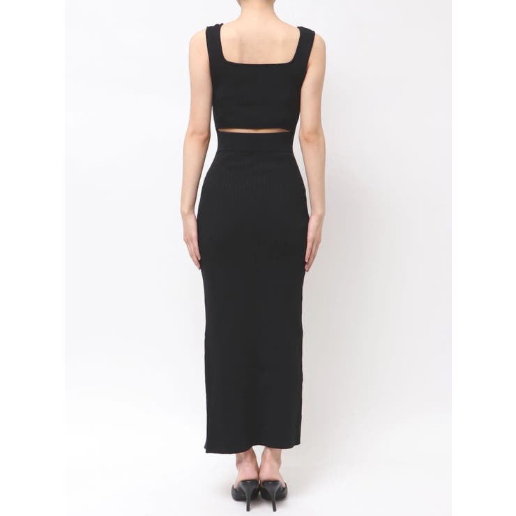 バックオープンジップスリットリブニットロングワンピース | GYDA | 詳細画像16 