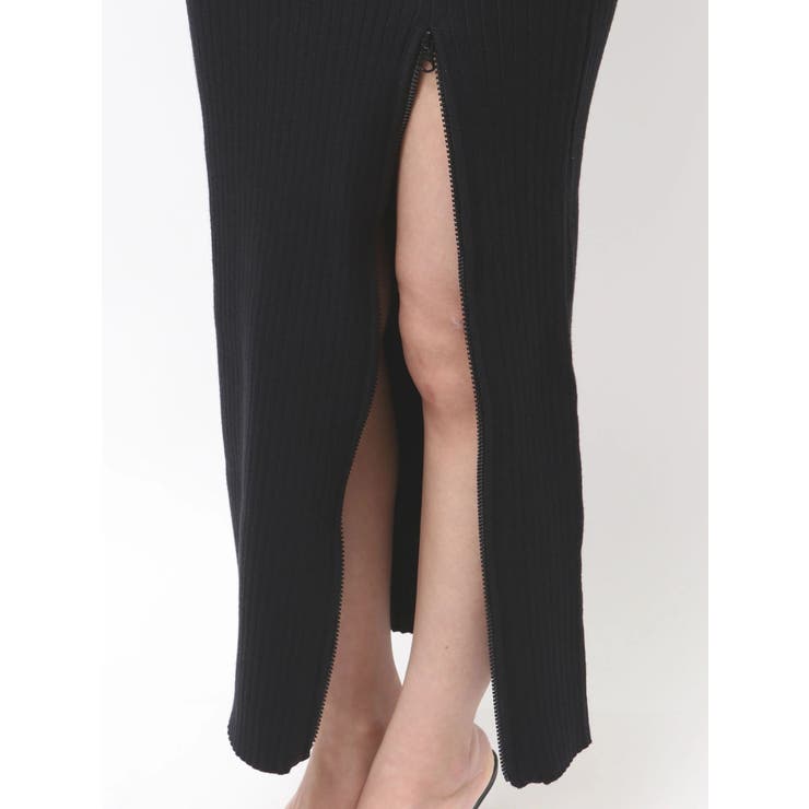 バックオープンジップスリットリブニットロングワンピース | GYDA | 詳細画像19 