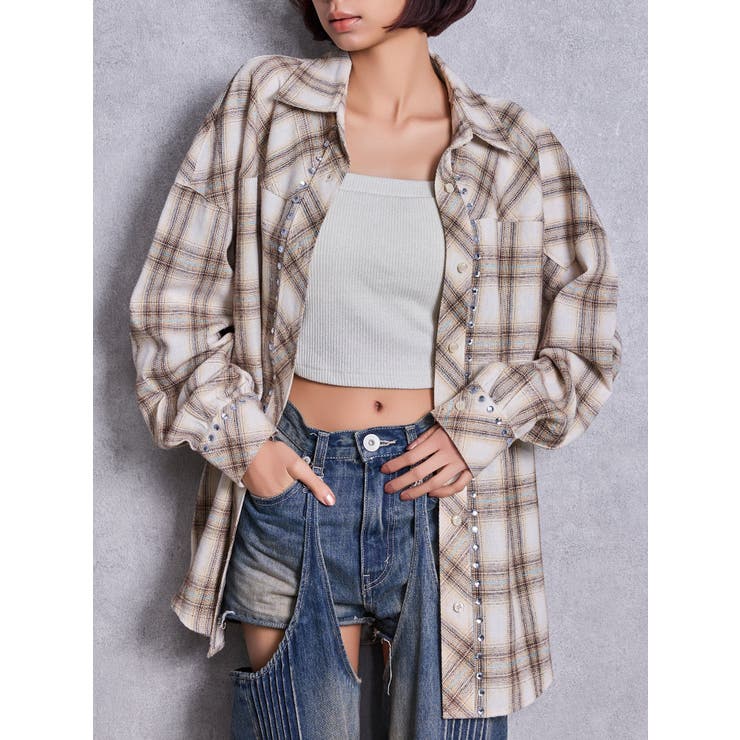ベージュ | bijouチェックシャツ | GYDA