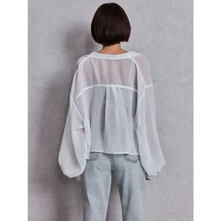 SHEERラメショートシャツ | GYDA | 詳細画像15 