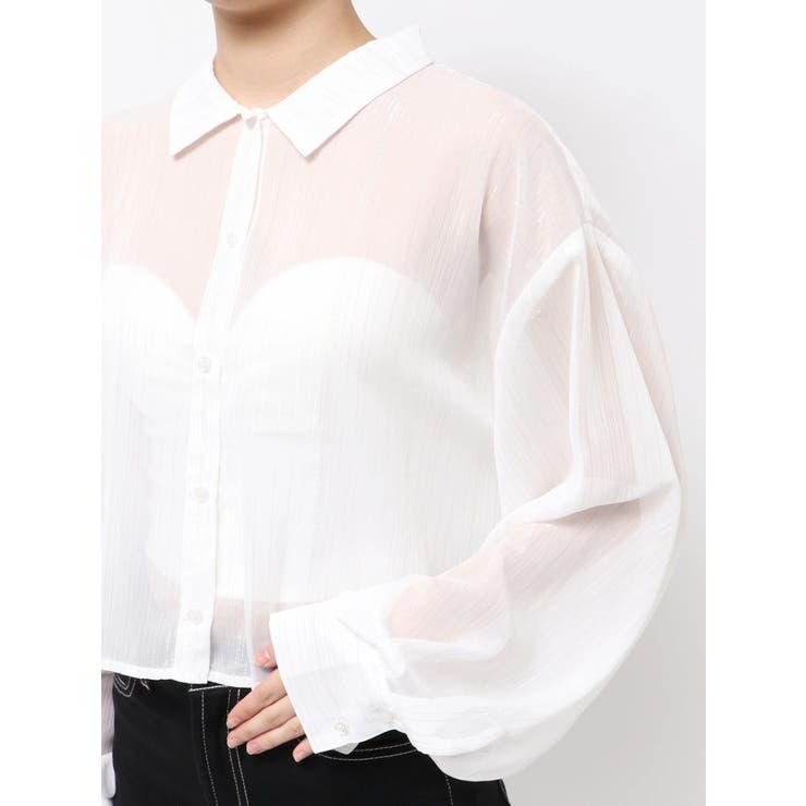 SHEERラメショートシャツ | GYDA | 詳細画像23 