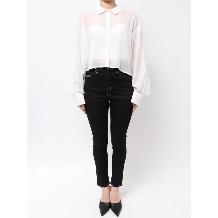 SHEERラメショートシャツ | GYDA | 詳細画像26 