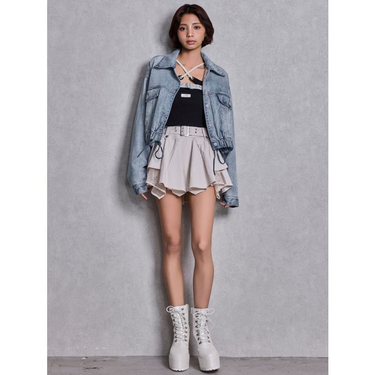 HEM Symmetryメッシュスカートライクショートパンツ | GYDA | 詳細画像24 