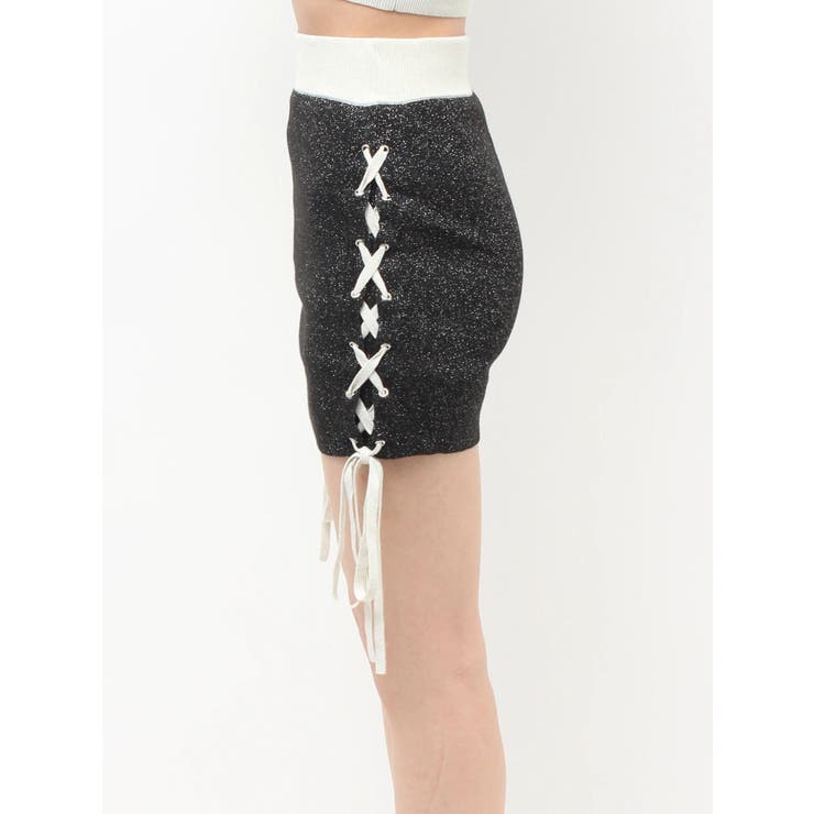 フロントレースアップラメニットスカートライクショートパンツ | GYDA | 詳細画像40 