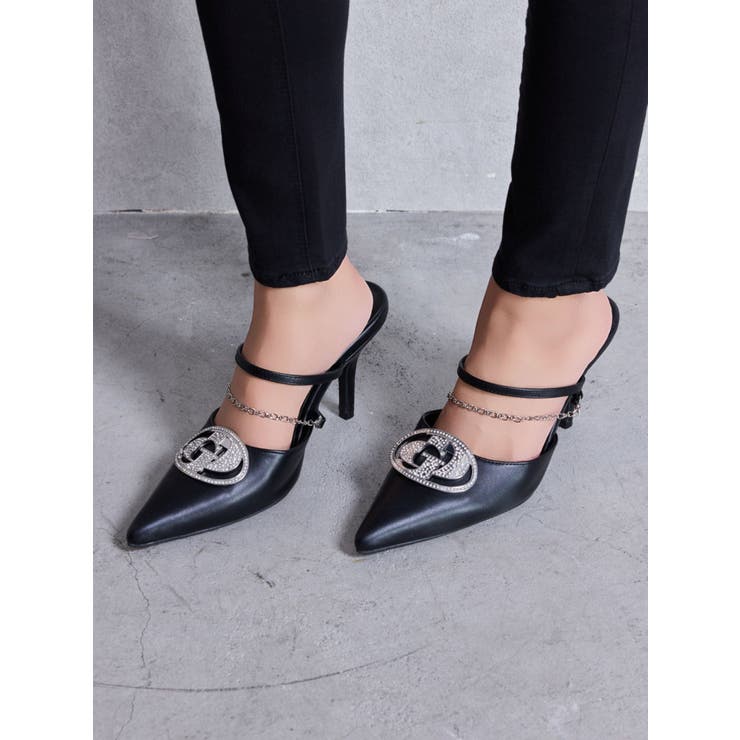 GDビジューMOLDチェーンストラップポインテッドミュール | GYDA | 詳細画像44 