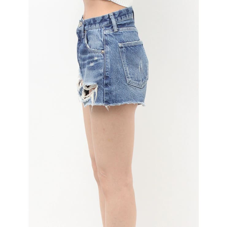 ハイウエストBACK RIPPEDデニムショートパンツ | GYDA | 詳細画像50 