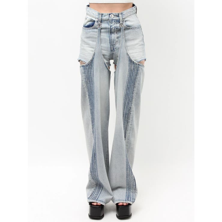 ハイウエストSymmetry GYDA 2WAYラインプリーツデニムパンツ | GYDA | 詳細画像43 