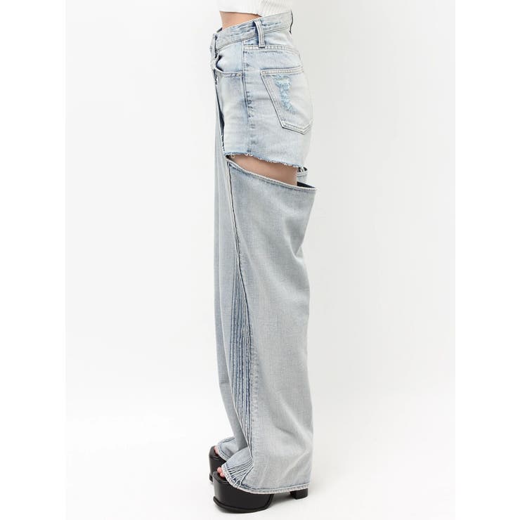 ハイウエストSymmetry GYDA 2WAYラインプリーツデニムパンツ | GYDA | 詳細画像44 