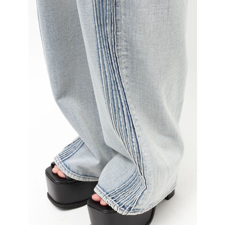 ハイウエストSymmetry GYDA 2WAYラインプリーツデニムパンツ | GYDA | 詳細画像49 