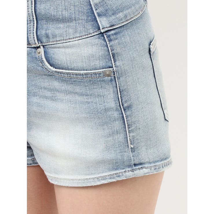 ハイウエストボタンBACKカーブクロスGYDA chainデニムショートパンツ | GYDA | 詳細画像31 