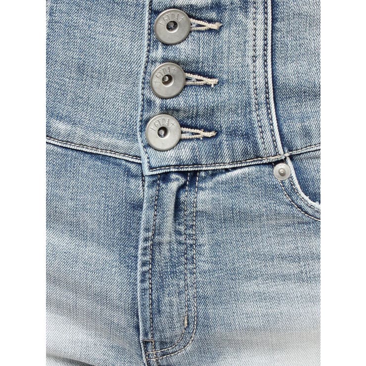 ハイウエストボタンBACKカーブクロスGYDA chainデニムショートパンツ | GYDA | 詳細画像35 