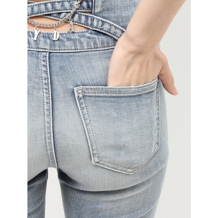 ハイウエストボタンBACKカーブクロスGYDA chainスキニーデニムパンツ | GYDA | 詳細画像27 