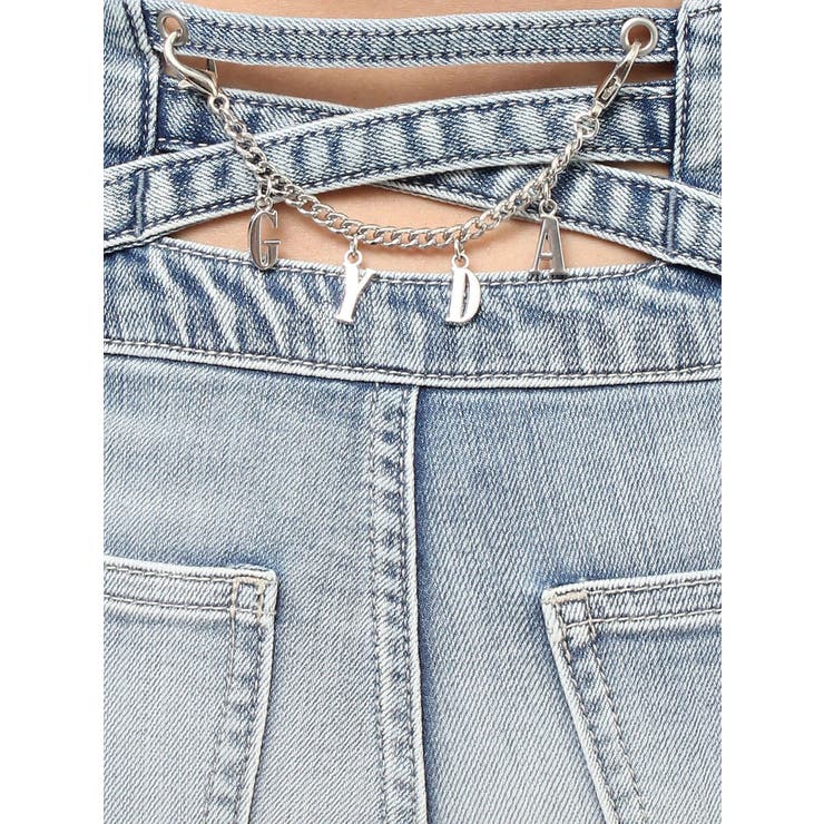 ハイウエストボタンBACKカーブクロスGYDA chainスキニーデニムパンツ | GYDA | 詳細画像33 