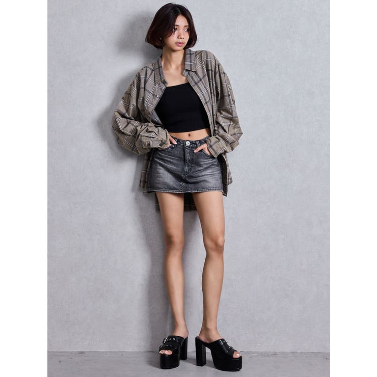 Vintageデニムスカートライクショートパンツ | GYDA | 詳細画像30 