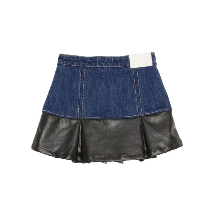 【TINY】フェイクレザードッキングデニムスカートライクショートパンツ | GYDA | 詳細画像17 