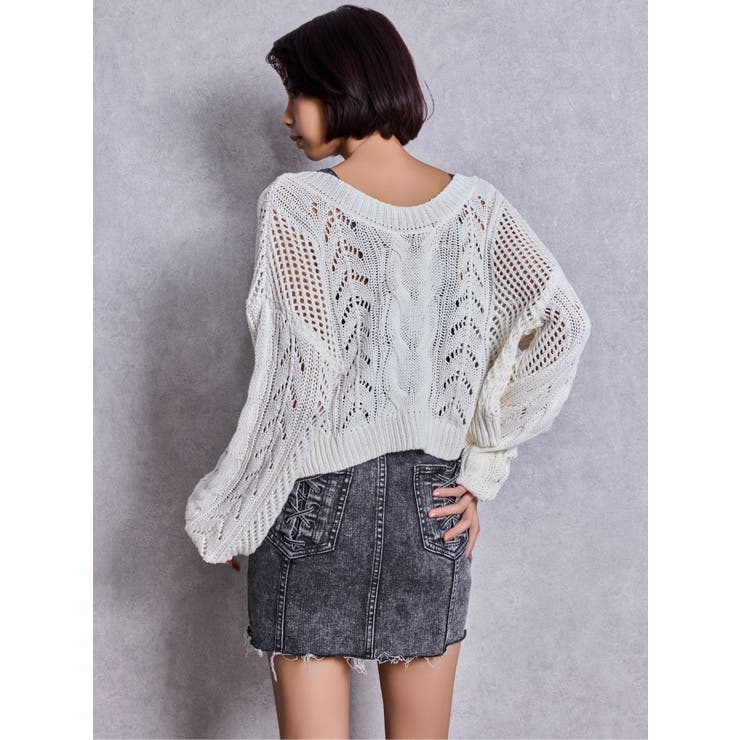 2WAYメッシュブリーチニットトップス | GYDA | 詳細画像15 