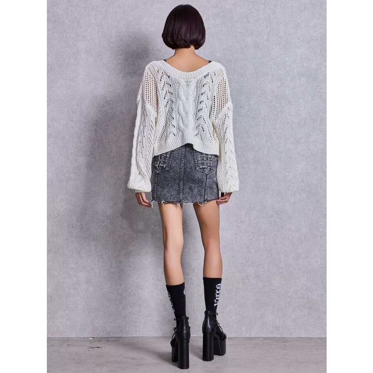 2WAYメッシュブリーチニットトップス | GYDA | 詳細画像18 