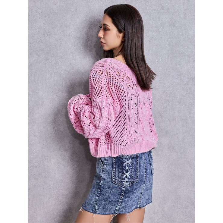 2WAYメッシュブリーチニットトップス | GYDA | 詳細画像25 