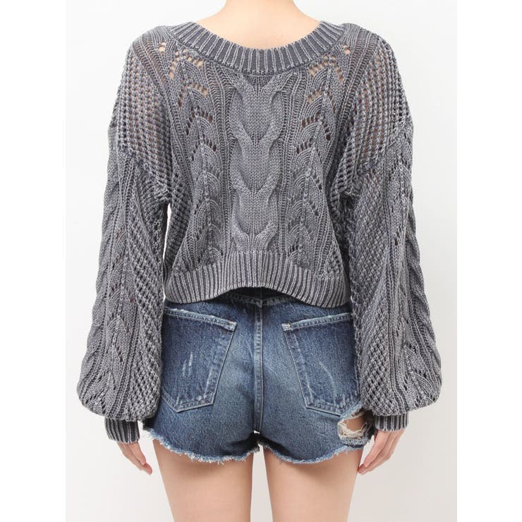 2WAYメッシュブリーチニットトップス | GYDA | 詳細画像32 