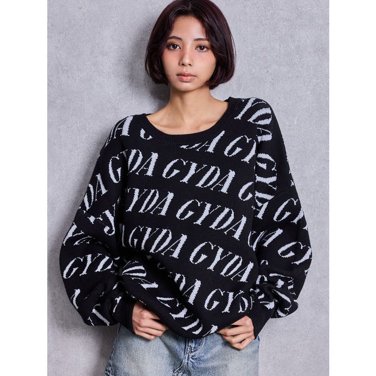 GYDA SLANT PATTERNニットトップス | GYDA | 詳細画像2 