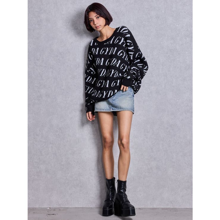 GYDA SLANT PATTERNニットトップス | GYDA | 詳細画像5 