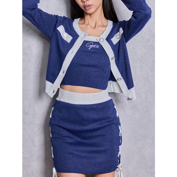 ネイビー | Symmetry GYDAラメニットアンサンブル | GYDA