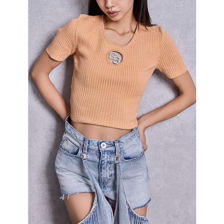 GG bijou MOLDラメニットトップス | GYDA | 詳細画像1 