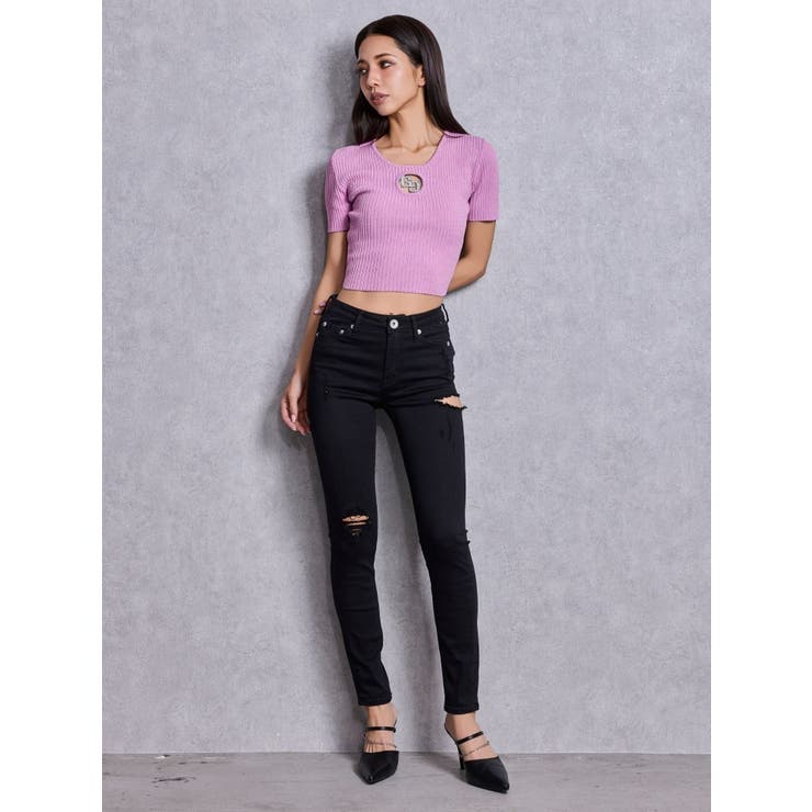 GG bijou MOLDラメニットトップス | GYDA | 詳細画像16 