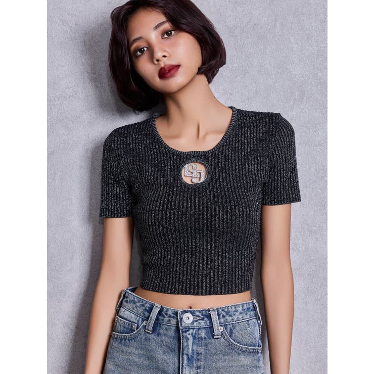 GG bijou MOLDラメニットトップス | GYDA | 詳細画像2 