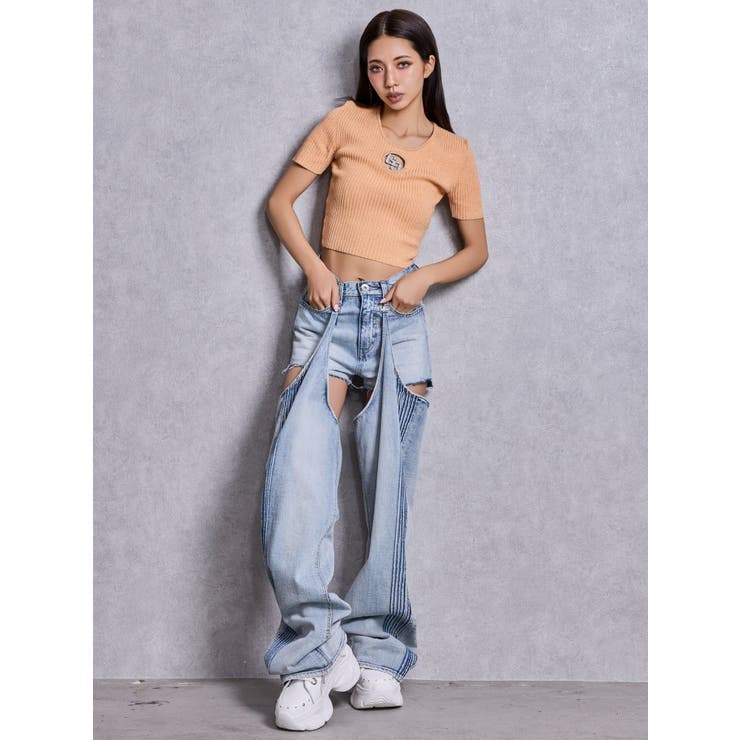 GG bijou MOLDラメニットトップス | GYDA | 詳細画像21 