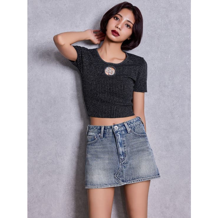 GG bijou MOLDラメニットトップス | GYDA | 詳細画像3 