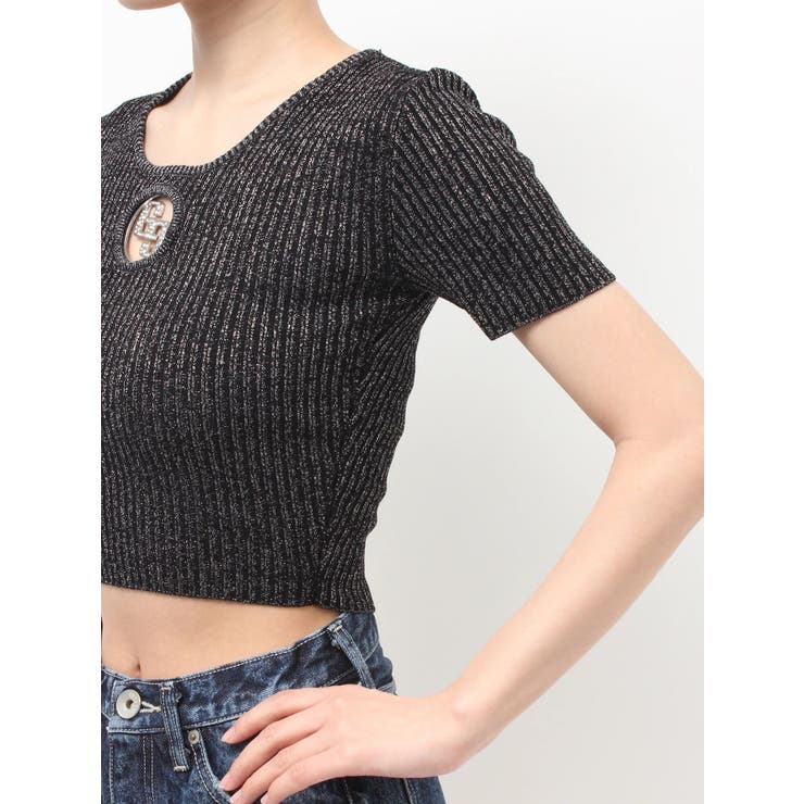 GG bijou MOLDラメニットトップス | GYDA | 詳細画像30 