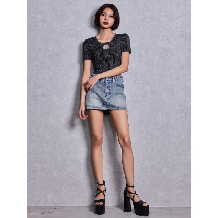 GG bijou MOLDラメニットトップス | GYDA | 詳細画像5 