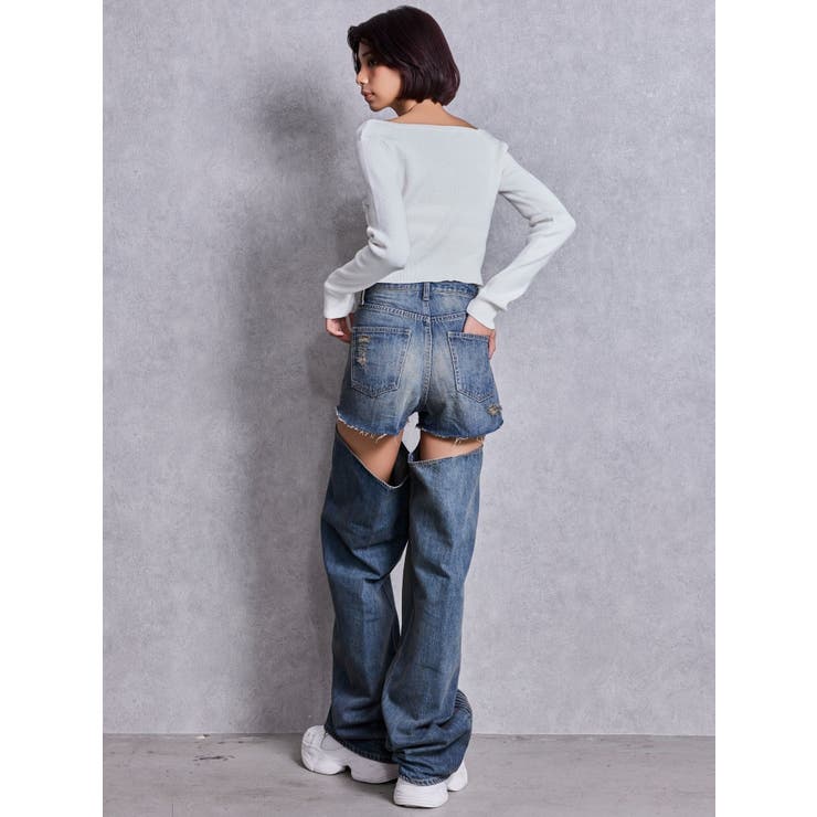 GG bijou ZIPブリーチニットショートトップス | GYDA | 詳細画像16 