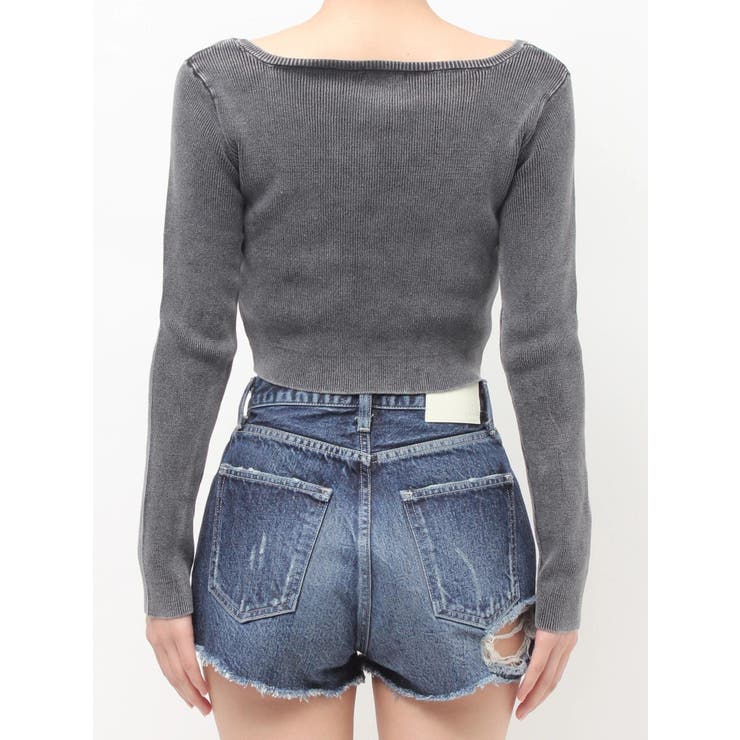 GG bijou ZIPブリーチニットショートトップス | GYDA | 詳細画像24 